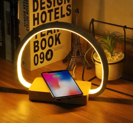 Lâmpada de Mesa LAOPAO 10W com Carregador Wireless para telemovel - Controle de Toque: Iluminação Noturna Suave e Amiga dos Olhos para Leitura - Image 2