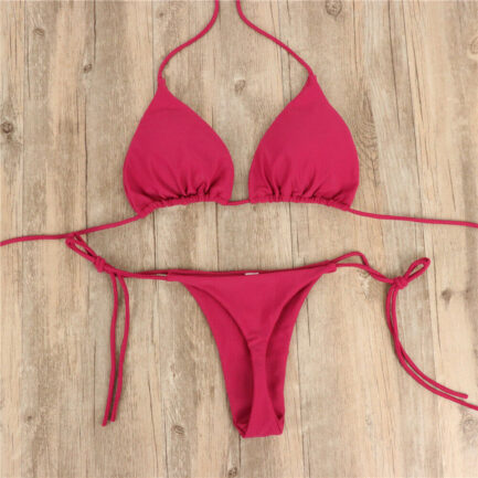 Conjunto de Biquíni Brasileiro Sexy 2024: Sutiã com Enchimento Push-up e Calcinha Fio Dental - Image 9