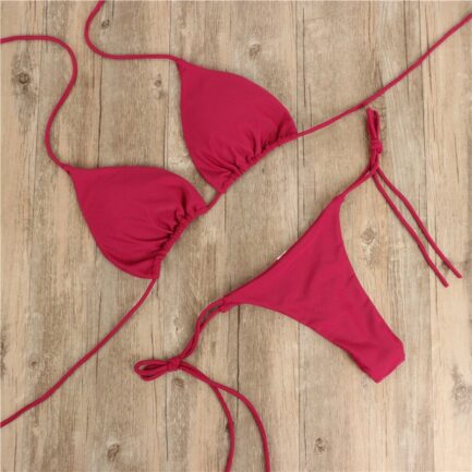 Conjunto de Biquíni Brasileiro Sexy 2024: Sutiã com Enchimento Push-up e Calcinha Fio Dental - Image 8