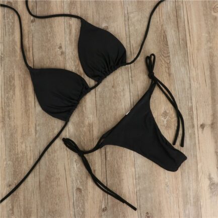 Conjunto de Biquíni Brasileiro Sexy 2024: Sutiã com Enchimento Push-up e Calcinha Fio Dental - Image 3