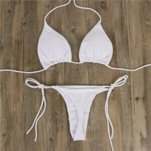 Conjunto de Biquíni Brasileiro Sexy 2024: Sutiã com Enchimento Push-up e Calcinha Fio Dental