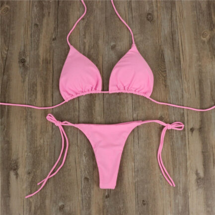 Conjunto de Biquíni Brasileiro Sexy 2024: Sutiã com Enchimento Push-up e Calcinha Fio Dental - Image 2