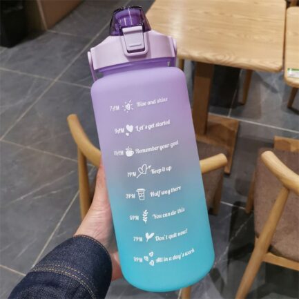 Garrafa de Água com Marcador  Motivacional de Tempo 2 Litros Desportiva - Image 5