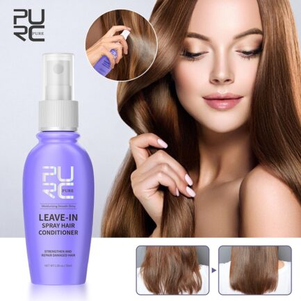 PURC Spray Leave-In de Óleo de Coco - Tratamento Capilar Hidratante Controlo do Frizz Brilho Suavidade Reparação Cabelo Danificado Cuidado 50ml