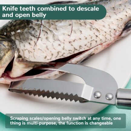 Faca em Aço Inoxidável 3 em 1 para Remover Escamas de Peixe - Cortar/Raspar/Escavar - Image 5