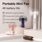 Ventoinha Portátil 3 em 1 USB 4800mAh Recarregável com Funcionalidade de Power Bank e Lanterna
