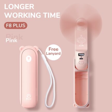 Ventoinha Portátil 3 em 1 USB 4800mAh Recarregável com Funcionalidade de Power Bank e Lanterna - Image 2