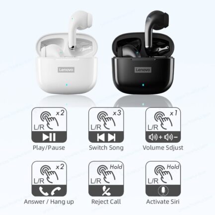 Auscultadores Lenovo LP40 Pro Bluetooth 5.0 sem fio à prova d'água com microfone Controle de toqueTWS - Image 3