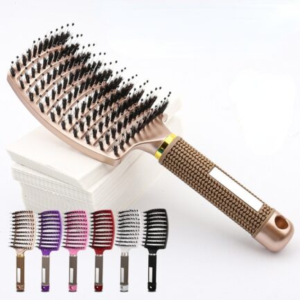 StylePro Escova de Cabelo Massajadora Profissional de Salão de Beleza com Cerdas de Nylon