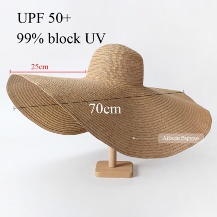 Chapéu de Praia com Aba Larga e Proteção UV - Estilo e Elegância para o Verão - Image 9