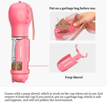 Garrafa 4 em 1 para Água, Comida e Limpeza para Cães e Gatos + Brinde - Image 9