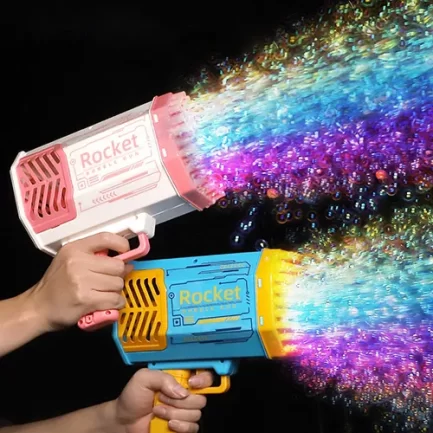 Pistola de Bolhas de Sabão Rocket com 69 Orifícios com Luz LED - Image 2