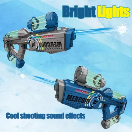 Pistola/Metralhadora de Água Automática Disparo Contínuo com Luz LED Recarregável - Image 3