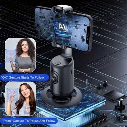 Estabilizador giratório PO1 360 graus Gimbal com Recohecimento Facial para Criadores de Videos - Image 5