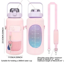 Bolsa/Capa para garrafa de água 2L com alças ajustáveis com bolso  para telemóvel