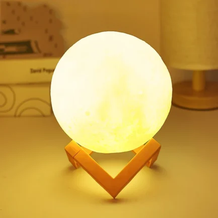 Pequeno Candeeiro de Mesa Moon Night Light Atmosphere Lua Luz LED 6 cm