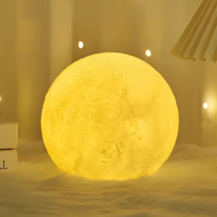 Pequeno Candeeiro de Mesa Moon Night Light Atmosphere Lua Luz LED 6 cm - Image 4