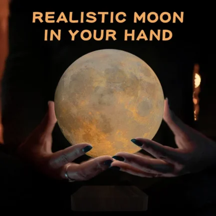 Candeeriro de Mesa Lua Flutuante MOON NIGHT LIGHT Decor Iluminação 14 cm de Diâmetro - Image 4