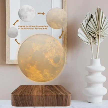 Candeeriro de Mesa Lua Flutuante MOON NIGHT LIGHT Decor Iluminação 14 cm de Diâmetro