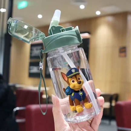 Garrafa de Água Infantil da Patrulha Pata 500ml com Palinha